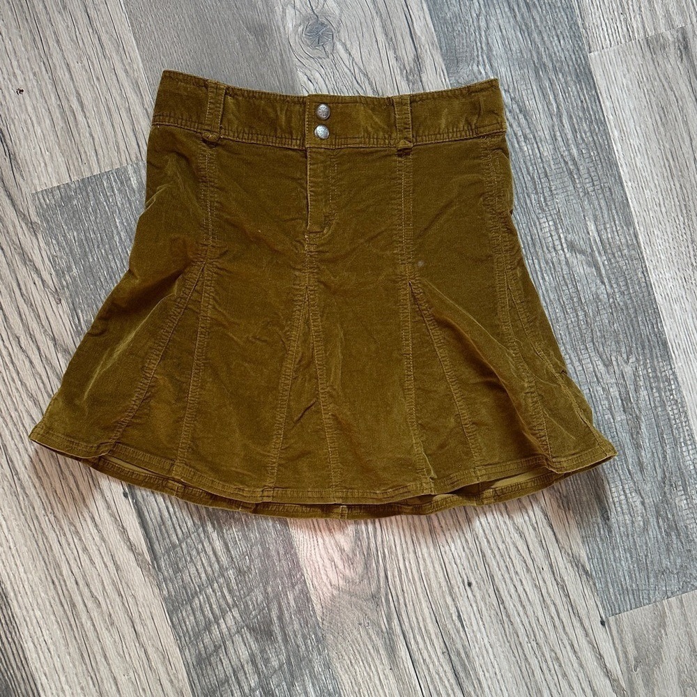 Athleta Whenever Cord Skirt Old Gold Corduroy Mini A-Line 708526 Size 0
